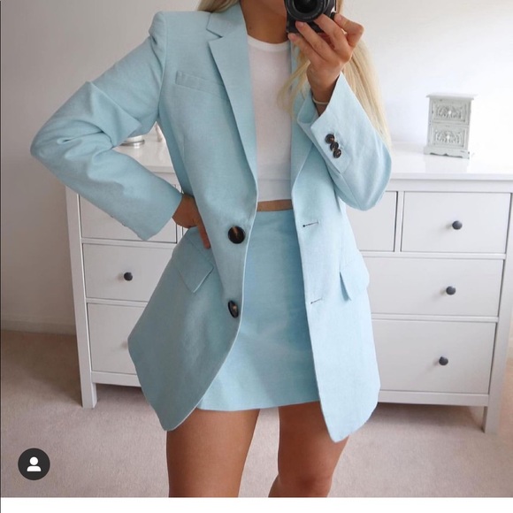 Zara long blazer bloggers fav